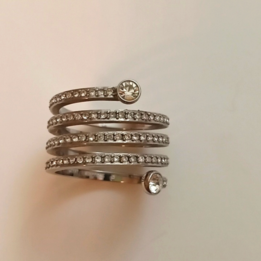 Faux diamond and silver ring size 7